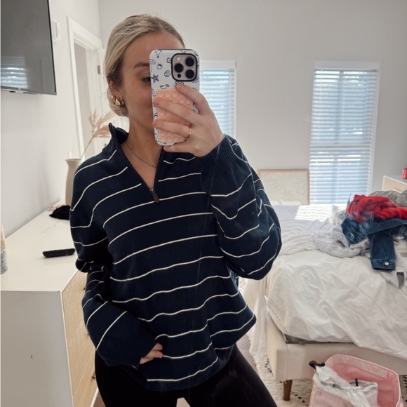 Urban Outfitters Sweaters - vintage navy quarter zip sweater L